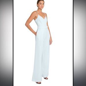 Black Halo Evie Jumpsuit Glacier 8 EUC